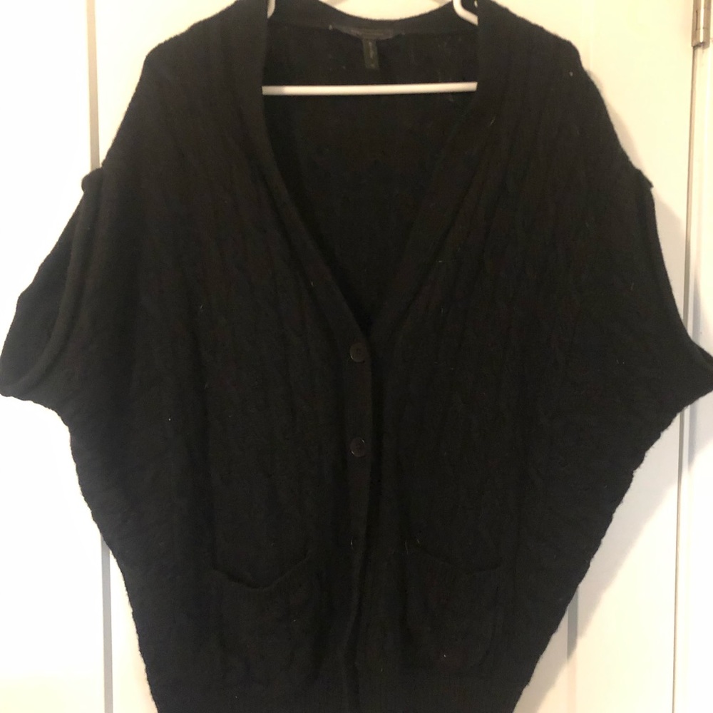BCBG black cable knit dolman cardigan